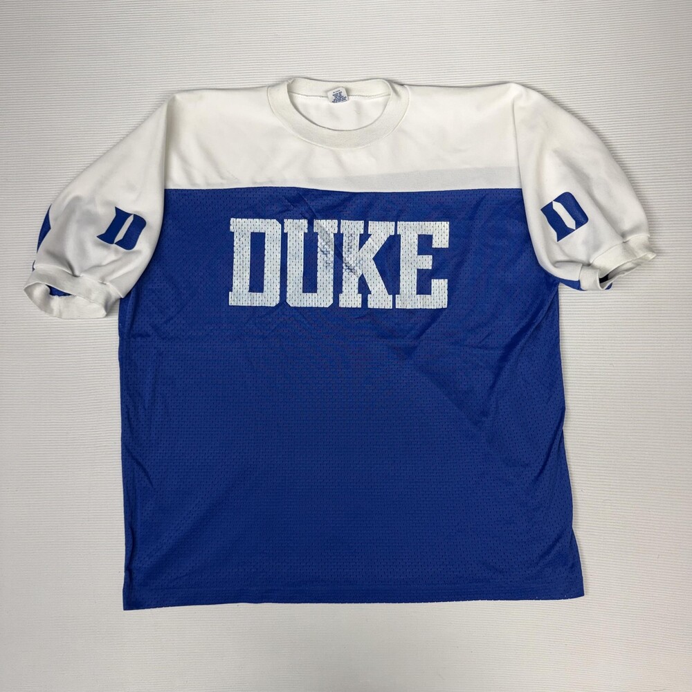 Vintage Duke Blue Devils Shirt Mens XL Blue White NCAA Basketball Artex Mesh